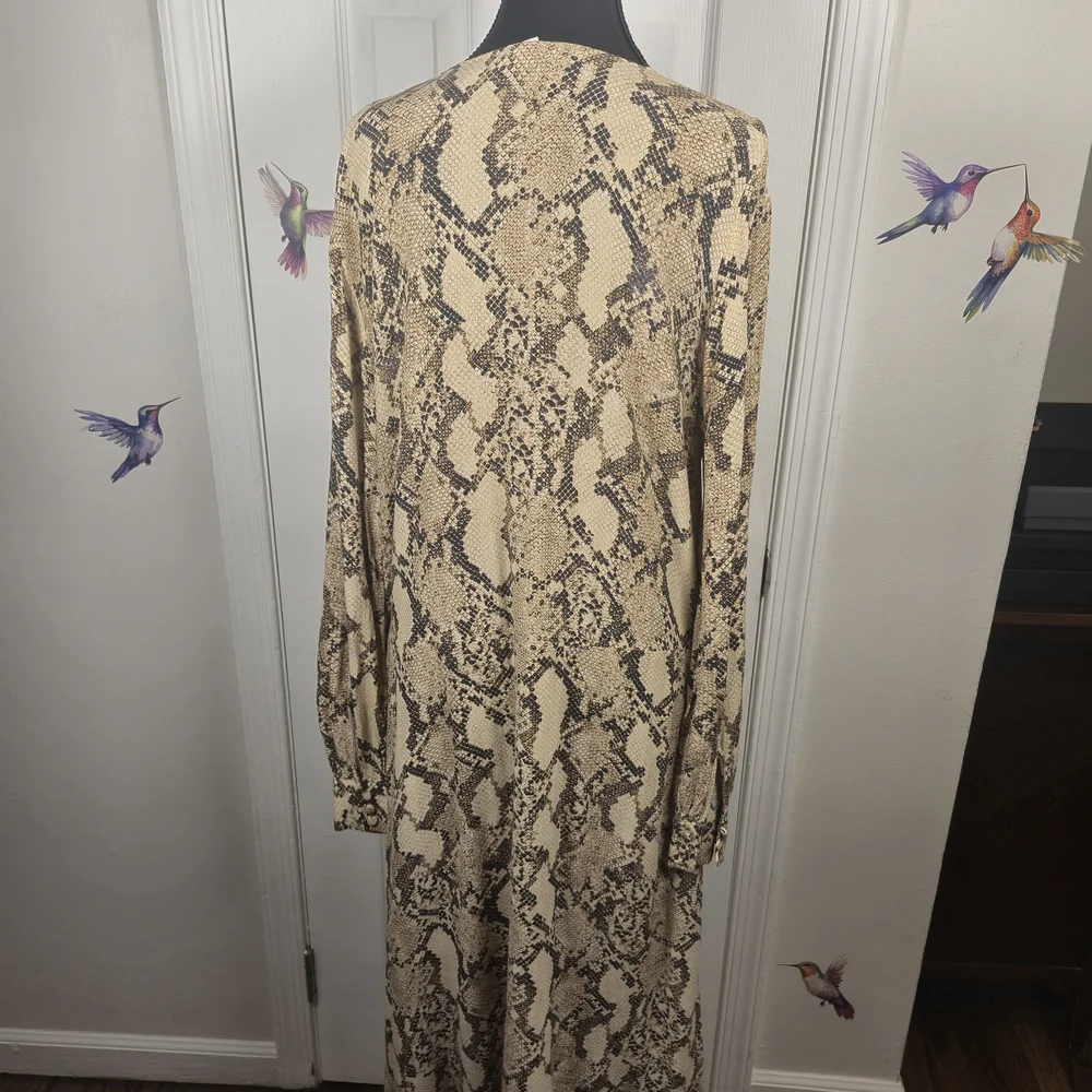 H&M Snakeskin Print Faux Wrap Maxi Dress Statement Y2K Size 12 - Picture 6 of 9